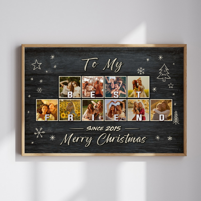 Heartfelt Personalized Photo Collage Canvas for Best Friends | Family Wall Decor