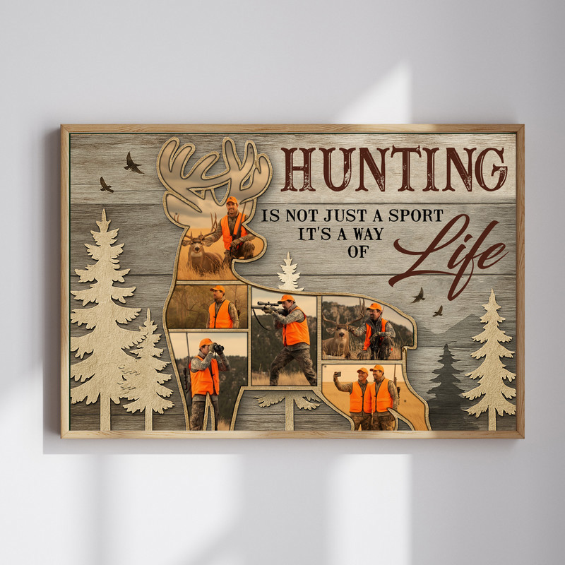 Hunting Memories Canvas - Personalized Photo Art for Deer Lovers | Family Wall Decor