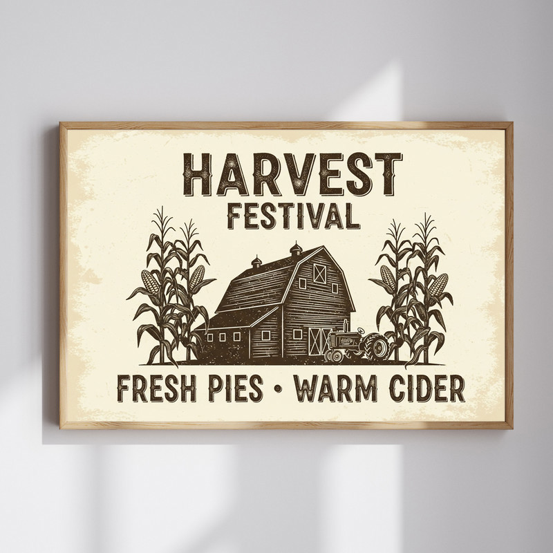 Rustic Thanksgiving barn canvas wall art with pumpkins and autumn fields, farmhouse entryway decor, landscape orientation | Familywalldecor