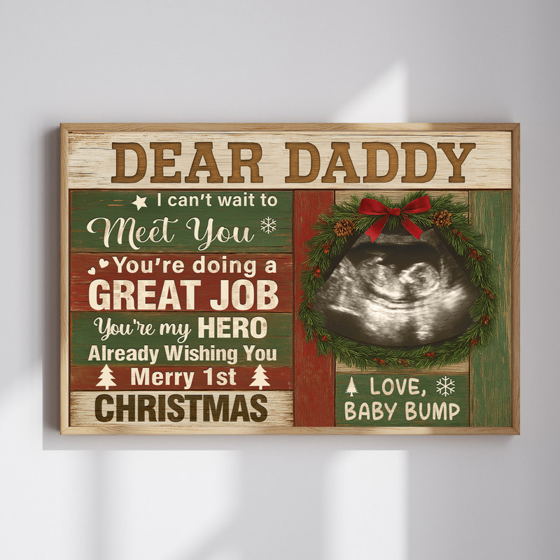 Personalized Ultrasound Canvas Gift for Dad | Family Wall Decor