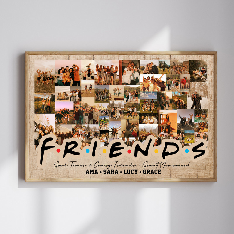 Best Friend Photo Keepsake Canvas - Vintage Personalized Gift | Family Wall Decor