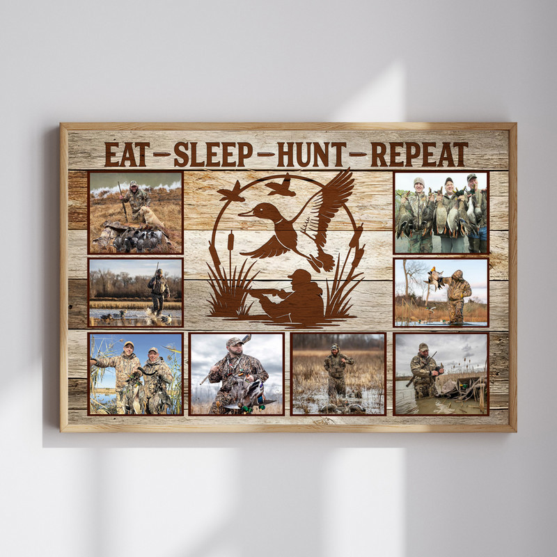 Personalized Hunting Photo Canvas - Rustic Duck Hunter's Keepsake