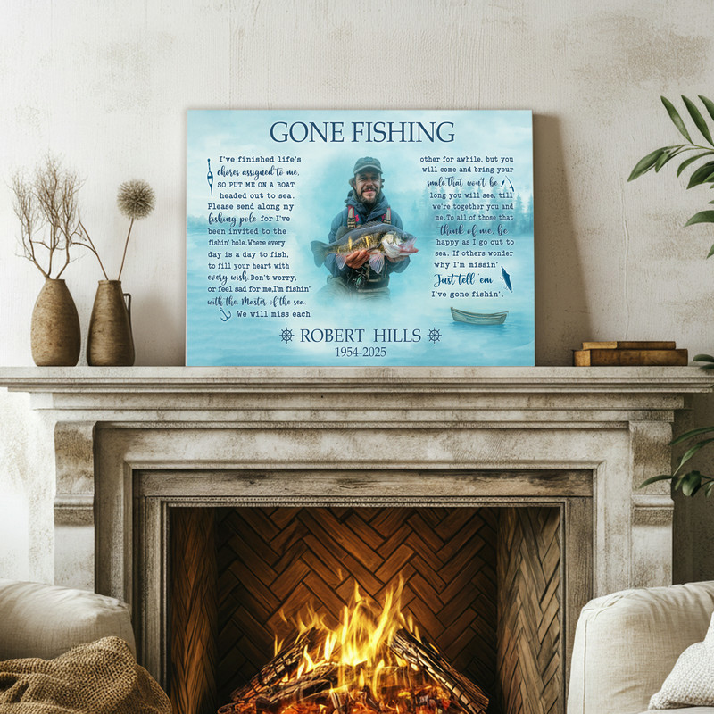 Fisherman's Last Catch Canvas - Personalized Memorial Tribute