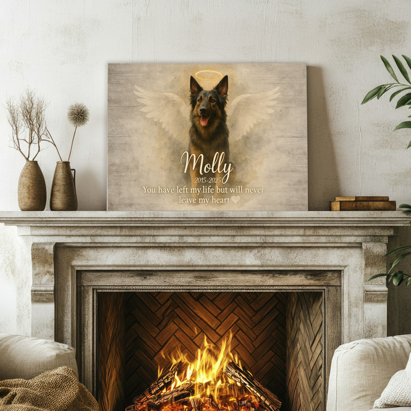 Personalized Dog Memorial Photo Canvas - Pet Loss Sympathy Gift
