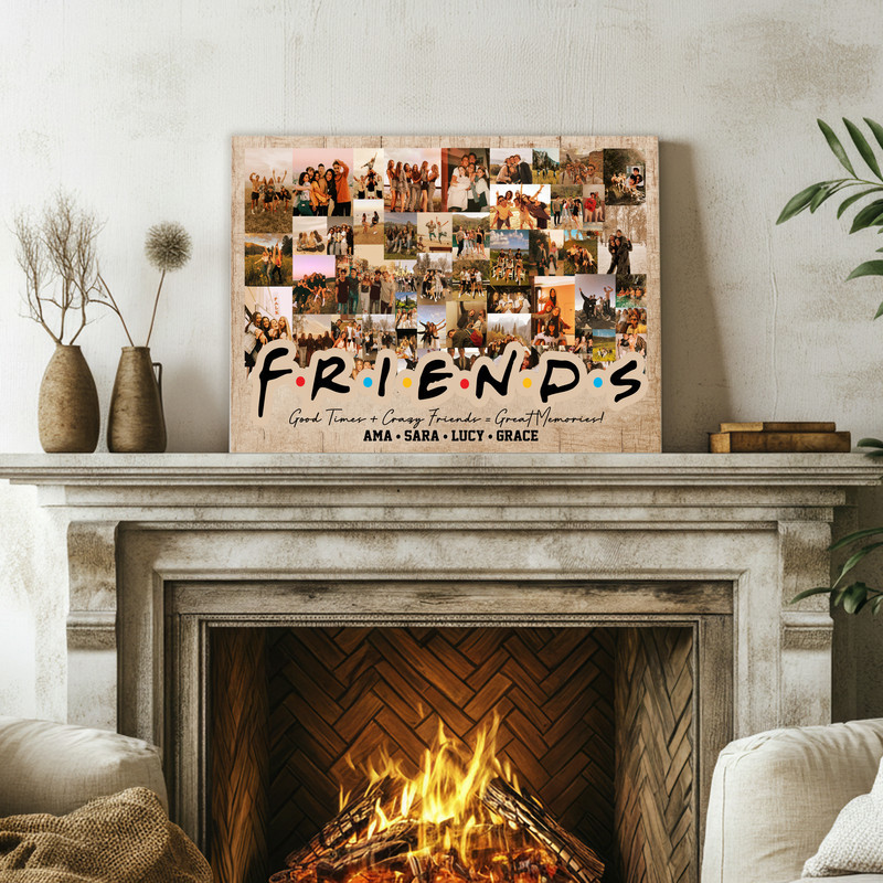 Best Friend Photo Keepsake Canvas - Vintage Personalized Gift Best Friend Photo Keepsake Canvas - Vintage Personalized Gift