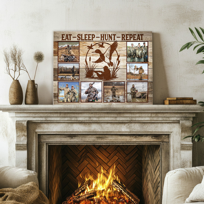 Personalized Hunting Photo Canvas - Rustic Duck Hunter's Keepsake