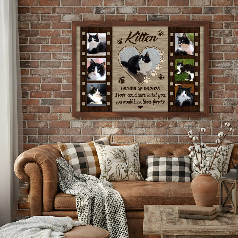 Farmhouse Cat Memorial Canvas - Personalized Photo Tribute