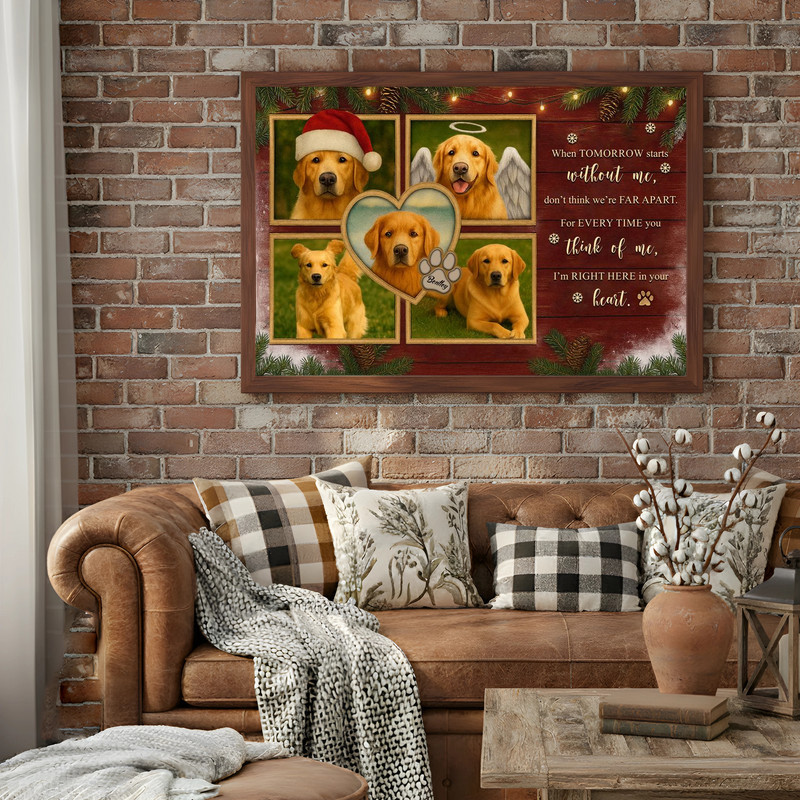 Custom Dog Memorial Photo Collage Christmas Canvas Custom Dog Memorial Photo Collage Christmas Canvas