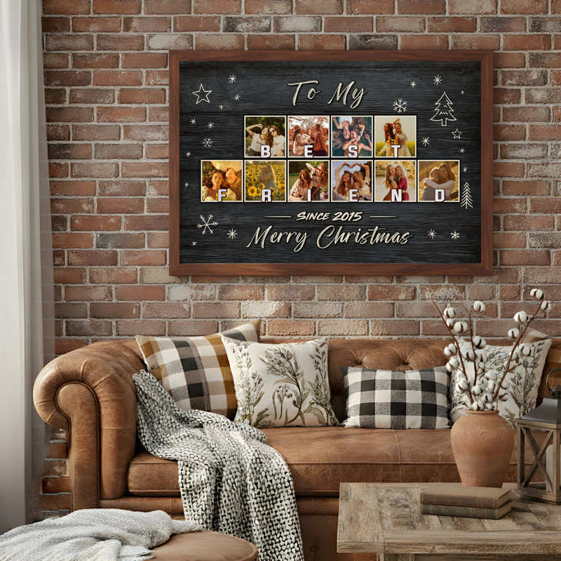 Heartfelt Personalized Photo Collage Canvas for Best Friends