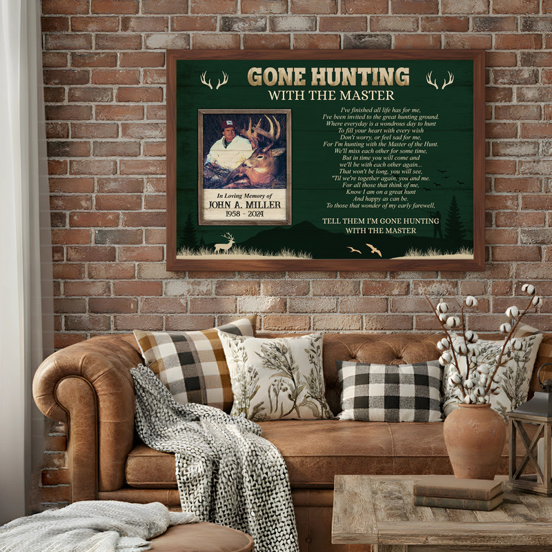 Personalized Memorial Hunting Canvas - Gone Hunting Tribute