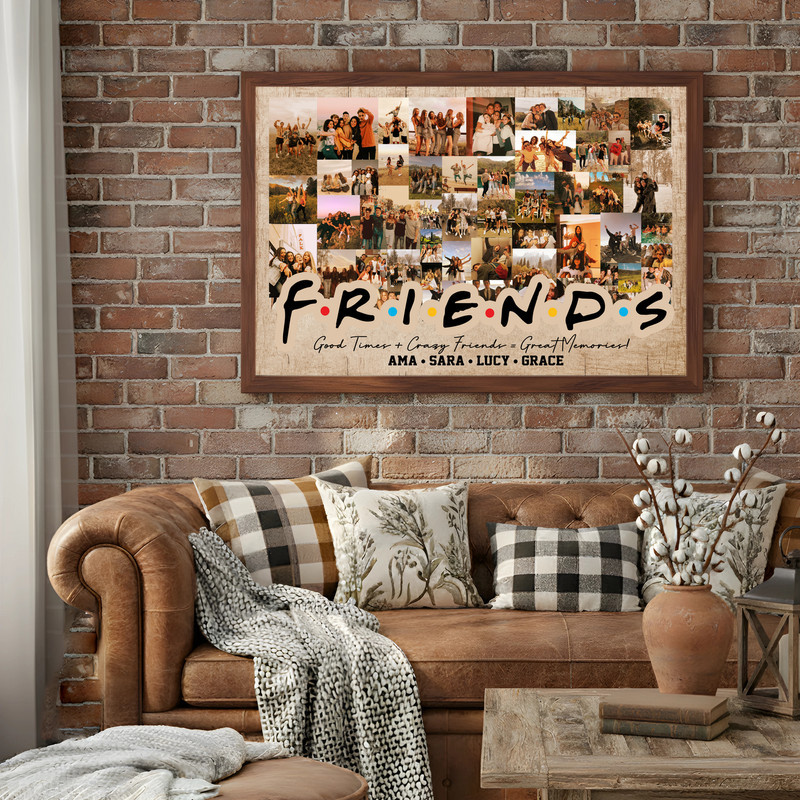 Best Friend Photo Keepsake Canvas - Vintage Personalized Gift Best Friend Photo Keepsake Canvas - Vintage Personalized Gift