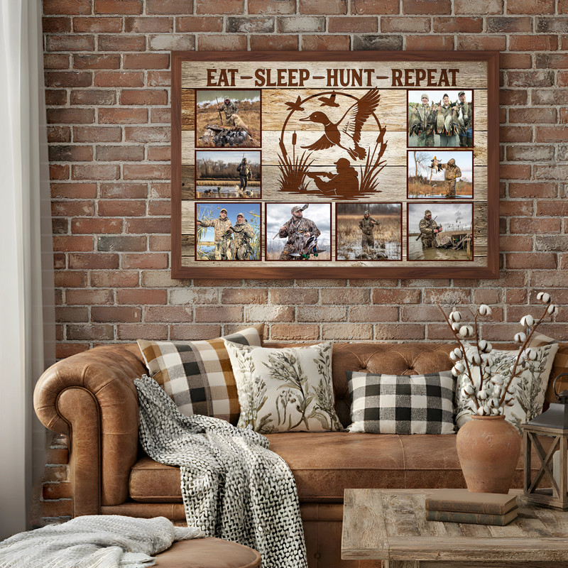Personalized Hunting Photo Canvas - Rustic Duck Hunter's Keepsake