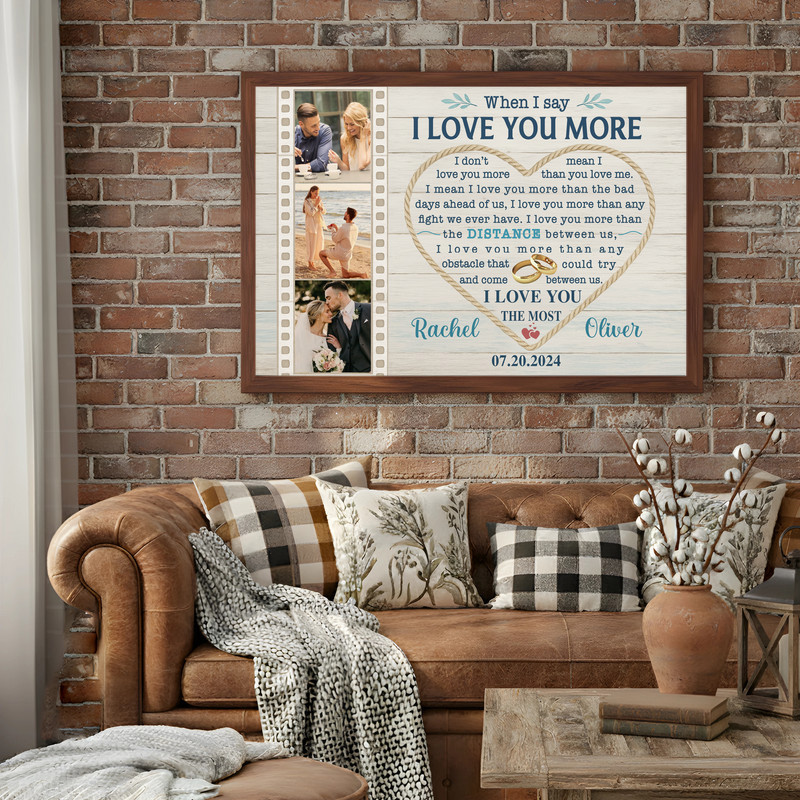 When I Say I Love You canvas wall art, custom photo collage with names and date, coastal farmhouse decor for bedroom or living room When I Say I Love You canvas wall art, custom photo collage with names and date, coastal farmhouse decor for bedroom or living room