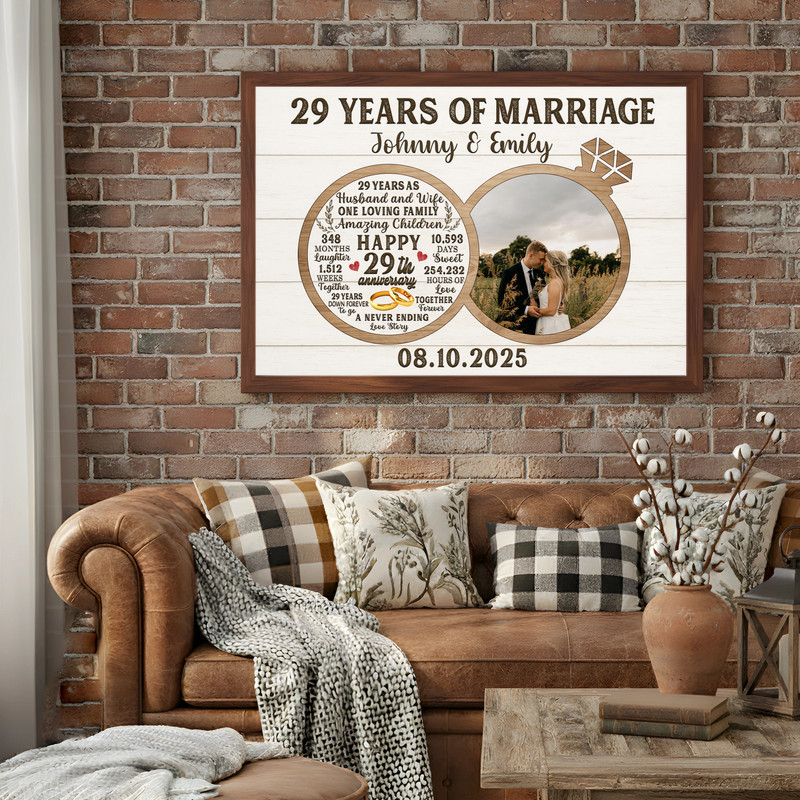 29 years together photo collage canvas, horizontal layout, personalized with names and date, farmhouse living room decor 29 years together photo collage canvas, horizontal layout, personalized with names and date, farmhouse living room decor