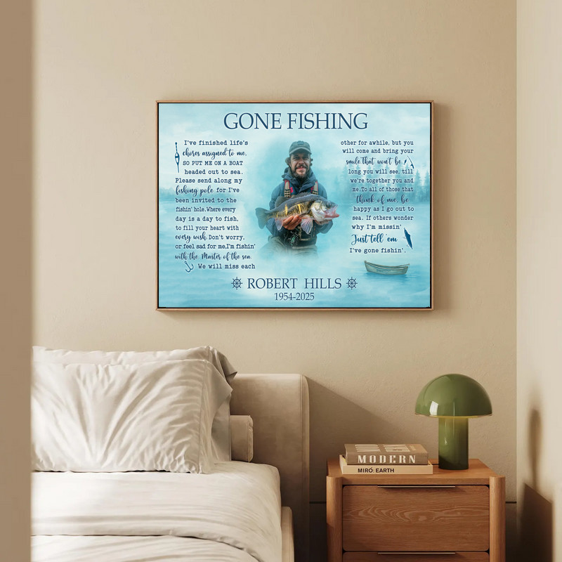 Fisherman's Last Catch Canvas - Personalized Memorial Tribute