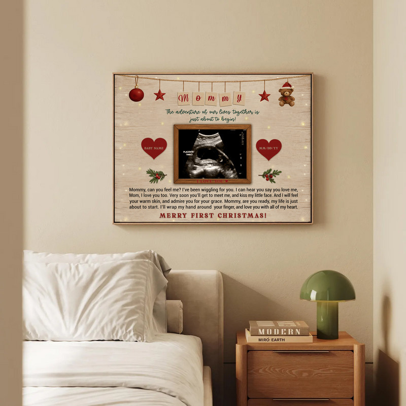 Baby's 1st Christmas Ultrasound Keepsake Canvas Gift