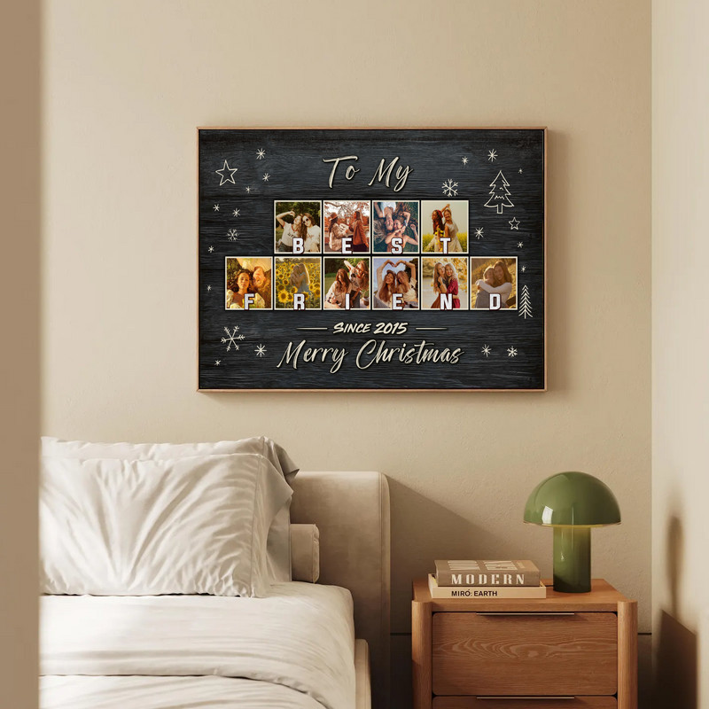 Heartfelt Personalized Photo Collage Canvas for Best Friends