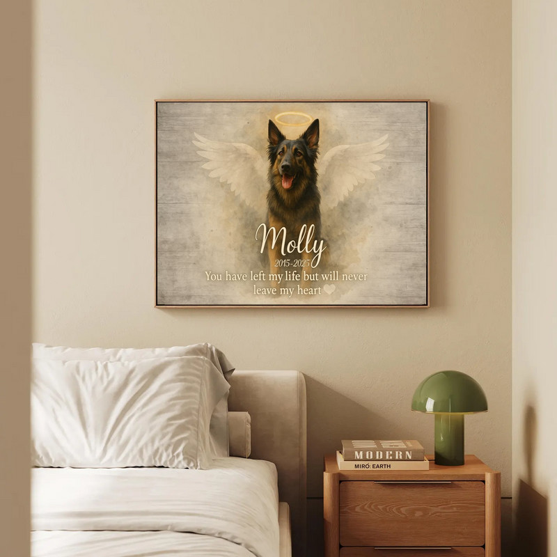 Personalized Dog Memorial Photo Canvas - Pet Loss Sympathy Gift