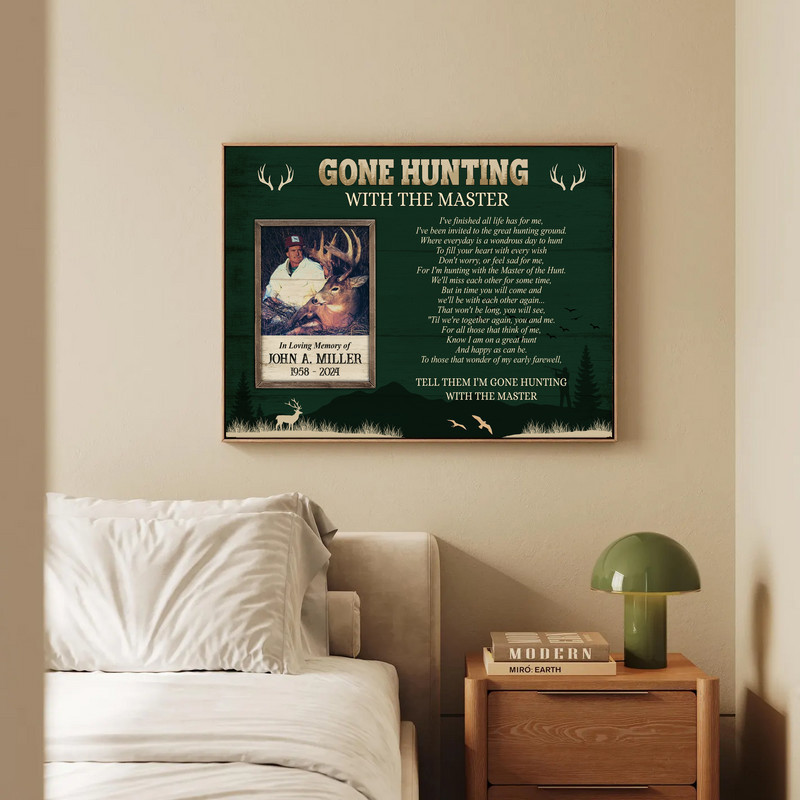 Personalized Memorial Hunting Canvas - Gone Hunting Tribute