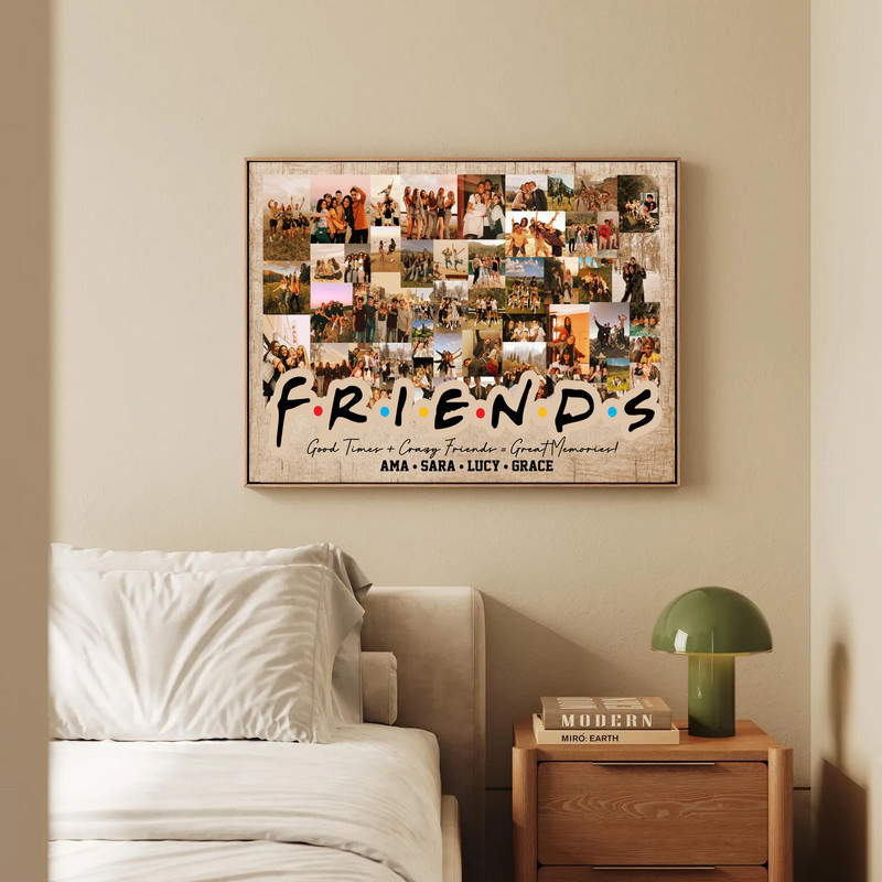 Best Friend Photo Keepsake Canvas - Vintage Personalized Gift Best Friend Photo Keepsake Canvas - Vintage Personalized Gift