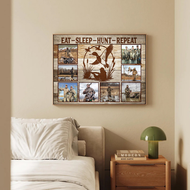 Personalized Hunting Photo Canvas - Rustic Duck Hunter's Keepsake