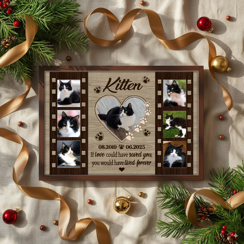 Farmhouse Cat Memorial Canvas - Personalized Photo Tribute