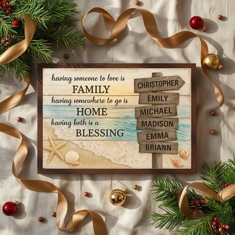 Beachy family street sign canvas on driftwood texture, custom last name plus quote, horizontal for hallway or entry decor Beachy family street sign canvas on driftwood texture, custom last name plus quote, horizontal for hallway or entry decor