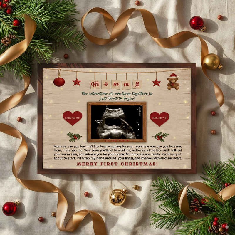 Baby's 1st Christmas Ultrasound Keepsake Canvas Gift