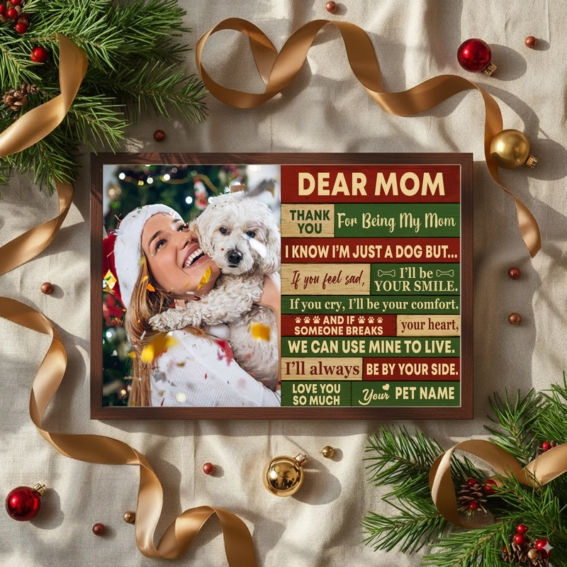 Heartfelt Quote Canvas - Personalized Dog Mom Christmas Keepsake | Family Wall Decor