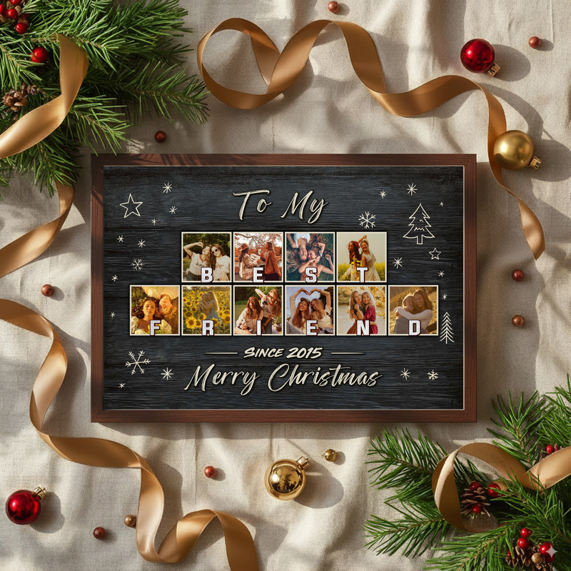 Heartfelt Personalized Photo Collage Canvas for Best Friends