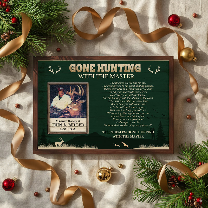 Personalized Memorial Hunting Canvas - Gone Hunting Tribute