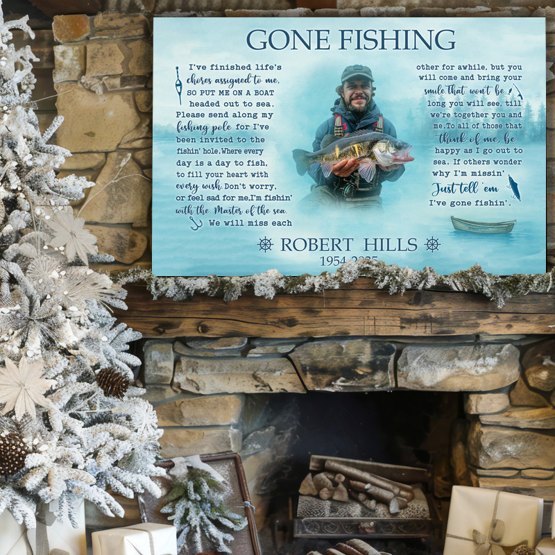 Fisherman's Last Catch Canvas - Personalized Memorial Tribute