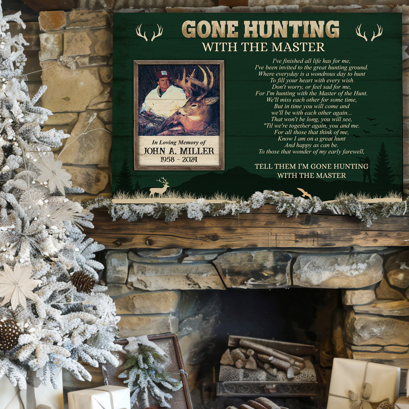 Personalized Memorial Hunting Canvas - Gone Hunting Tribute
