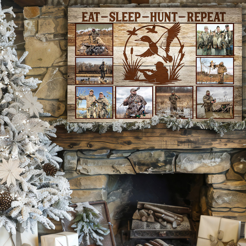 Personalized Hunting Photo Canvas - Rustic Duck Hunter's Keepsake