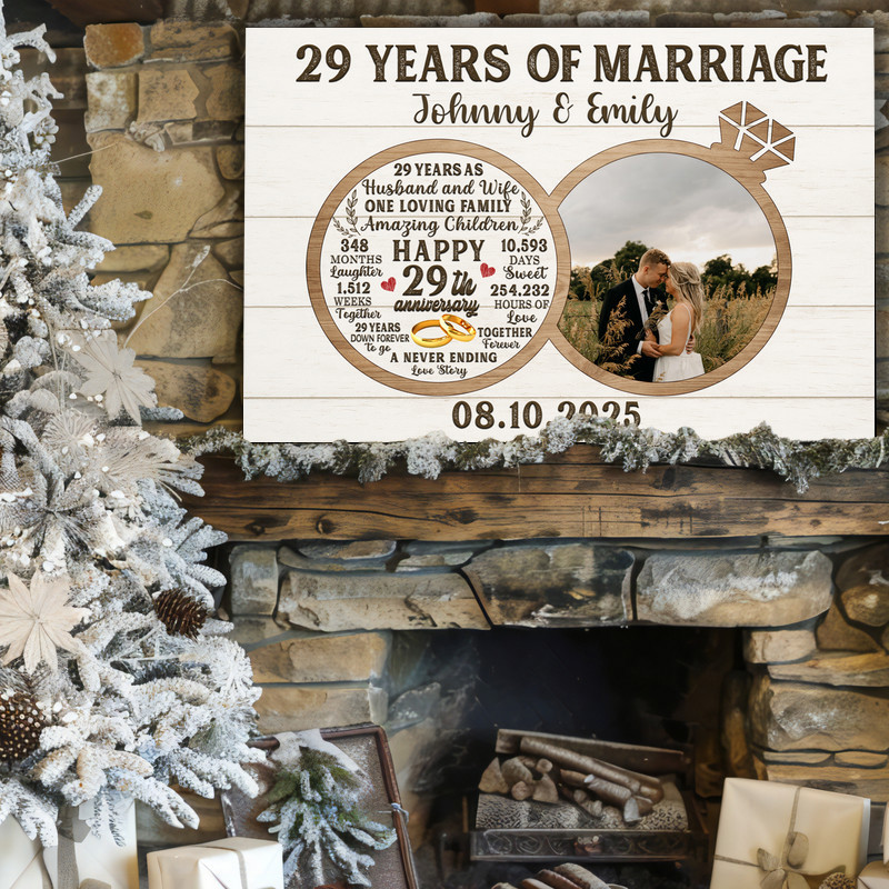 29th wedding anniversary photo collage canvas with black and white photos, custom names and date, meaningful gift for couples 29th wedding anniversary photo collage canvas with black and white photos, custom names and date, meaningful gift for couples