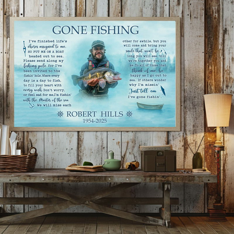 Fisherman's Last Catch Canvas - Personalized Memorial Tribute