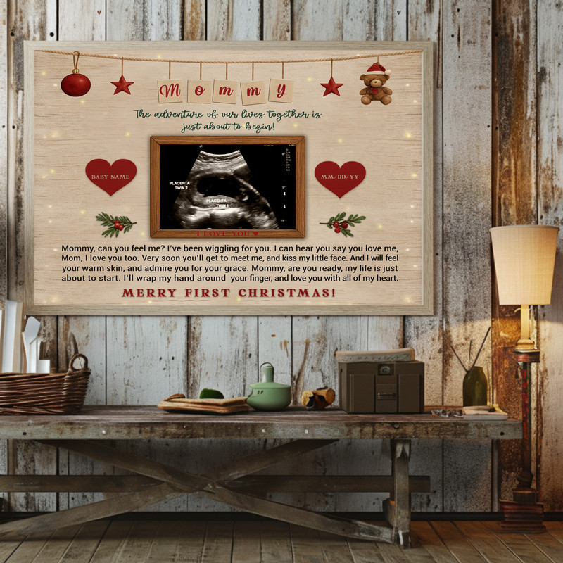 Baby's 1st Christmas Ultrasound Keepsake Canvas Gift