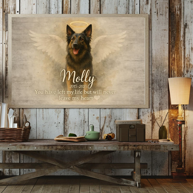 Personalized Dog Memorial Photo Canvas - Pet Loss Sympathy Gift