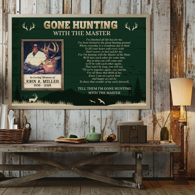 Personalized Memorial Hunting Canvas - Gone Hunting Tribute