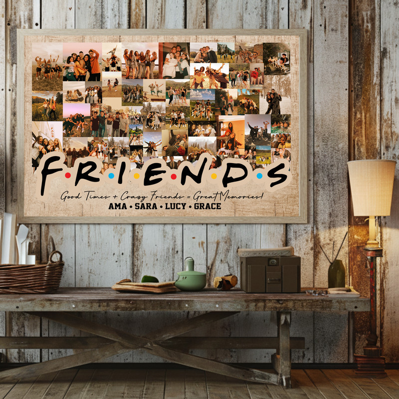Best Friend Photo Keepsake Canvas - Vintage Personalized Gift Best Friend Photo Keepsake Canvas - Vintage Personalized Gift