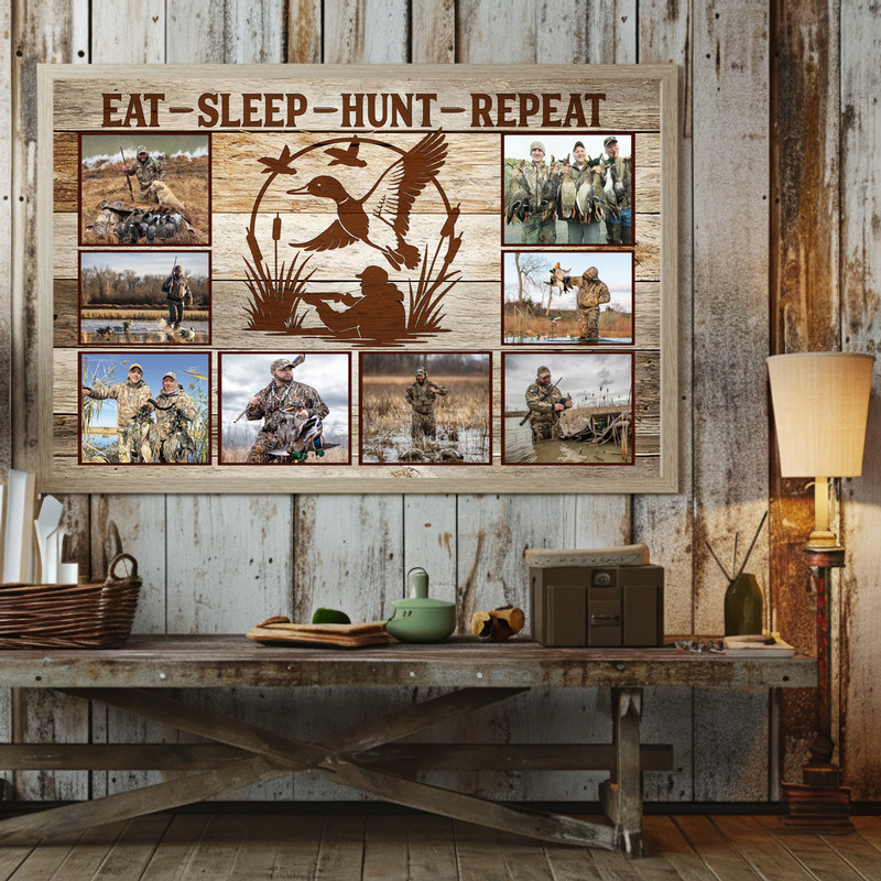 Personalized Hunting Photo Canvas - Rustic Duck Hunter's Keepsake