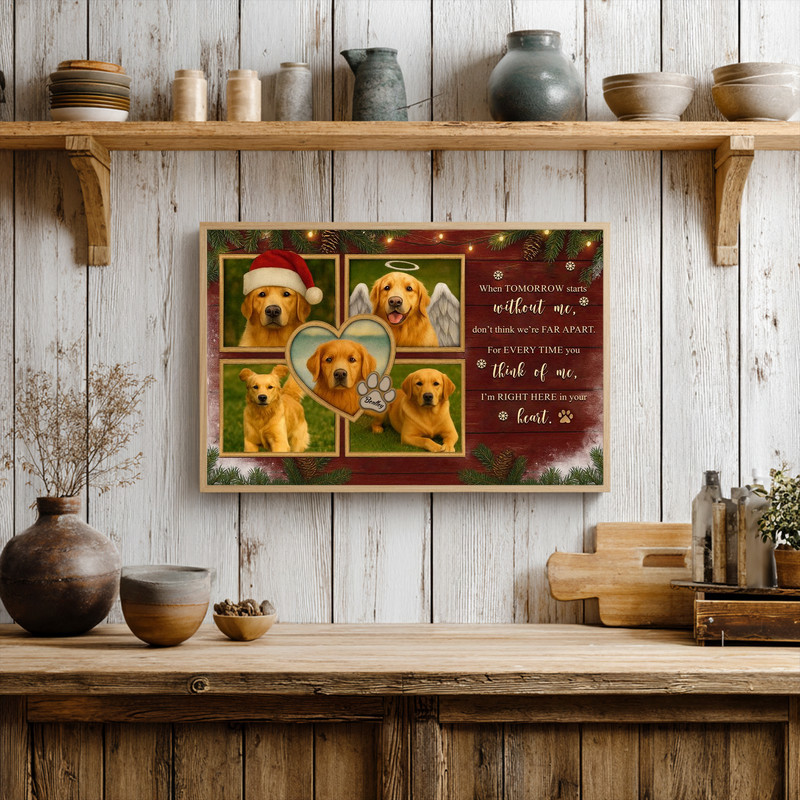Custom Dog Memorial Photo Collage Christmas Canvas Custom Dog Memorial Photo Collage Christmas Canvas