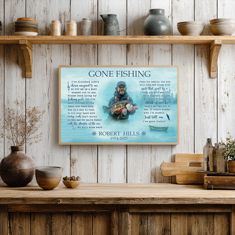 Fisherman's Last Catch Canvas - Personalized Memorial Tribute