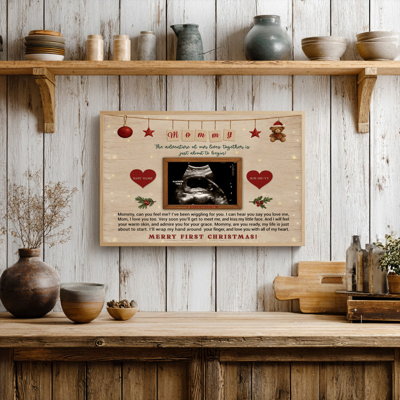 Baby's 1st Christmas Ultrasound Keepsake Canvas Gift