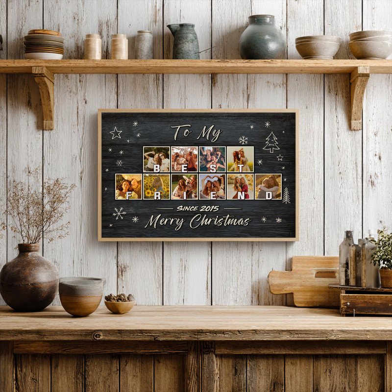 Heartfelt Personalized Photo Collage Canvas for Best Friends