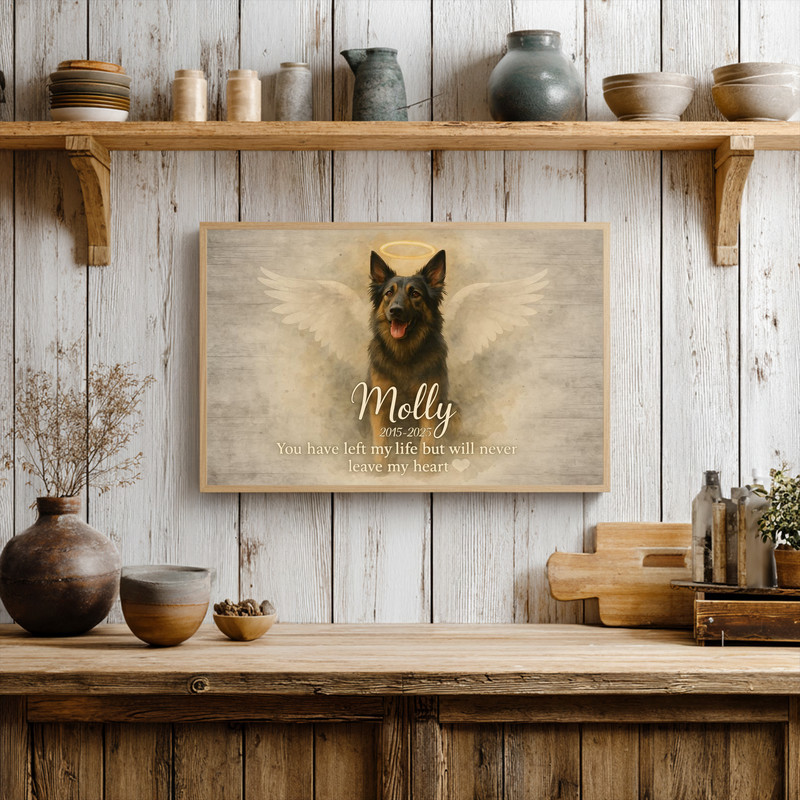 Personalized Dog Memorial Photo Canvas - Pet Loss Sympathy Gift