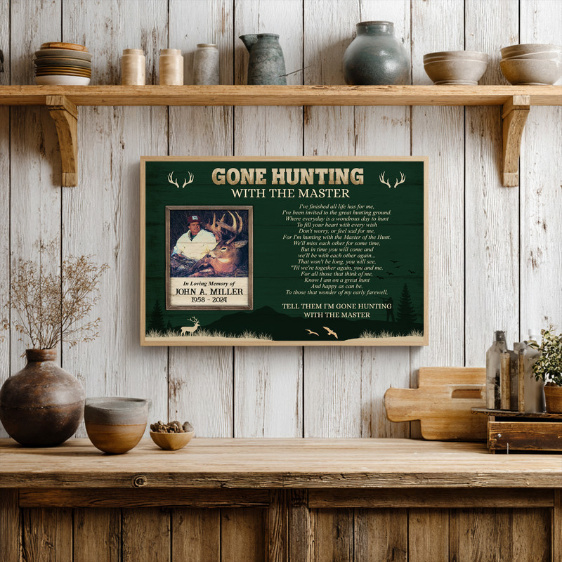 Personalized Memorial Hunting Canvas - Gone Hunting Tribute