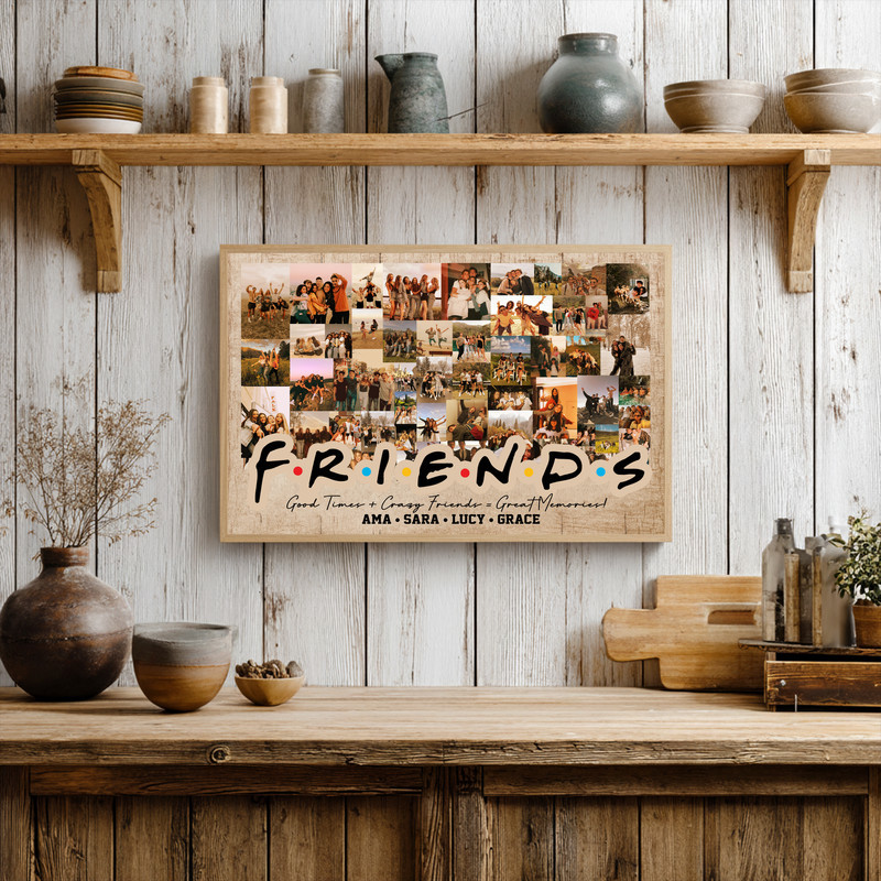 Best Friend Photo Keepsake Canvas - Vintage Personalized Gift Best Friend Photo Keepsake Canvas - Vintage Personalized Gift
