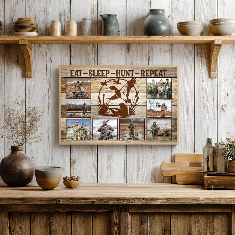 Personalized Hunting Photo Canvas - Rustic Duck Hunter's Keepsake