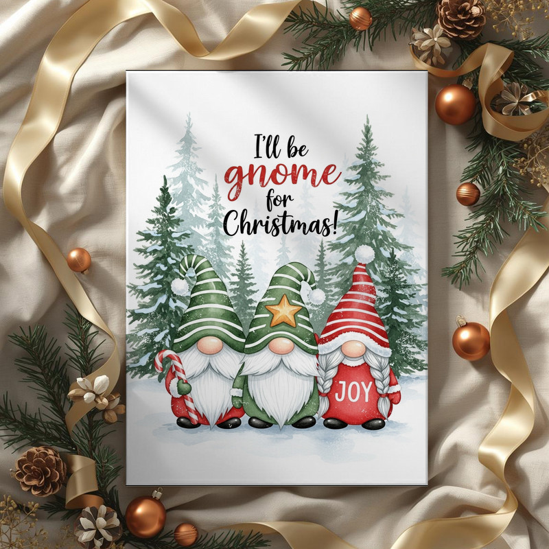 Christmas gnomes canvas wall art brings winter whimsy to farmhouse hallway decor, a festive focal accent with rustic charm
